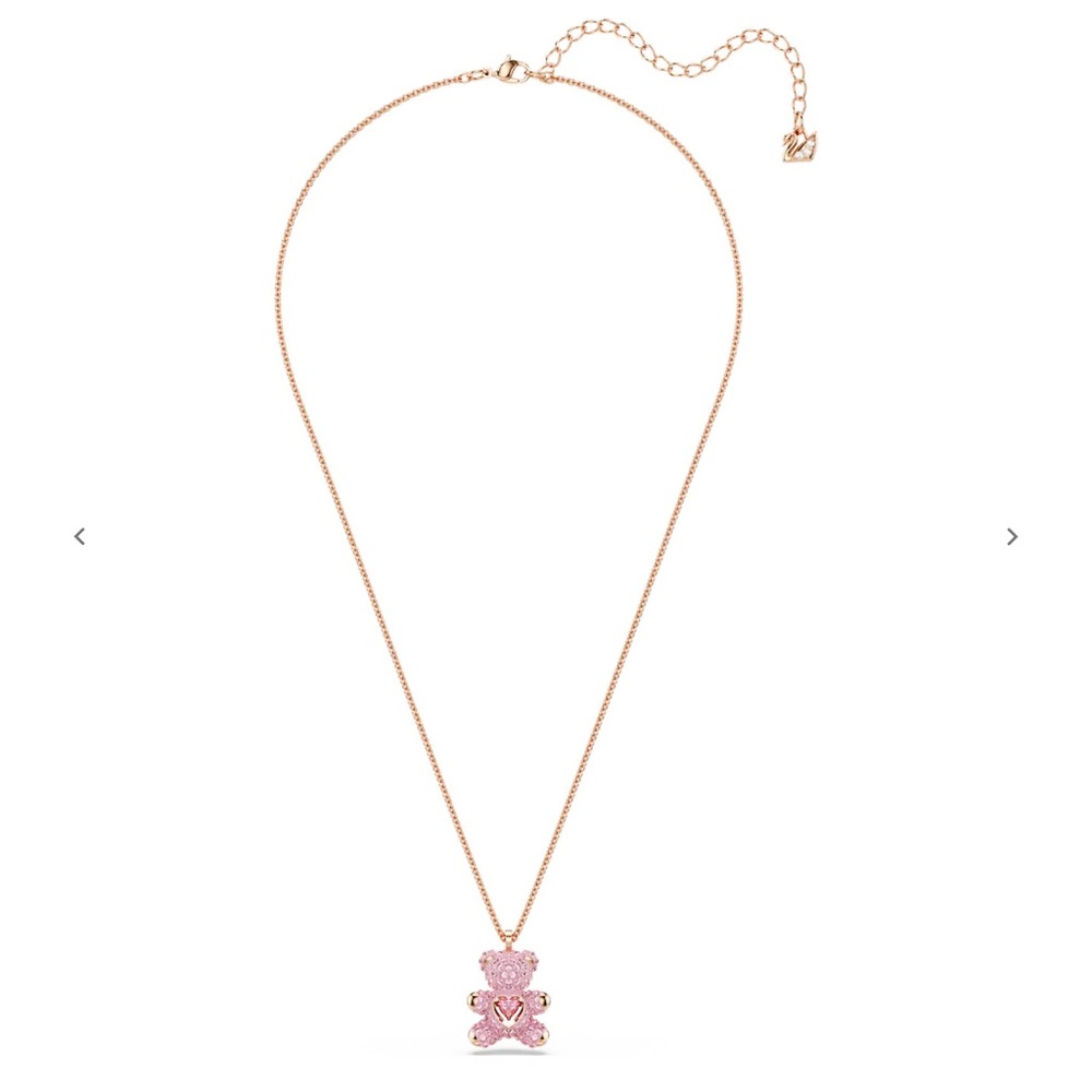 Swarovski Pink Teddy Bear Necklace - Picture 2 of 11